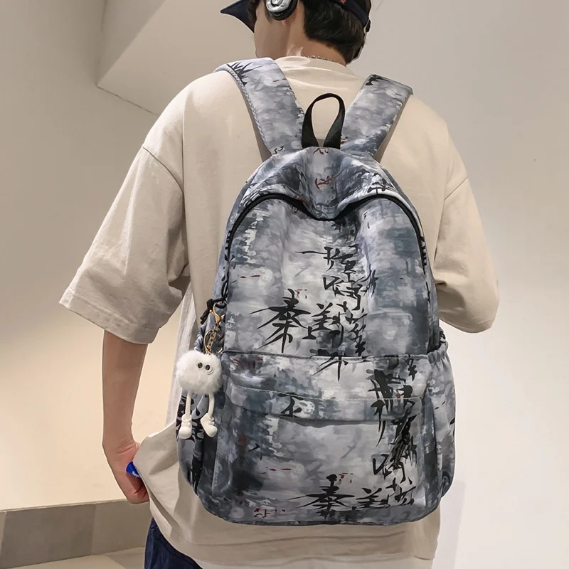 New Arrival Chinese Style Large Capacity Tie-Dye Backpack Men Casual Sense Middle High School Student College Student Backpack