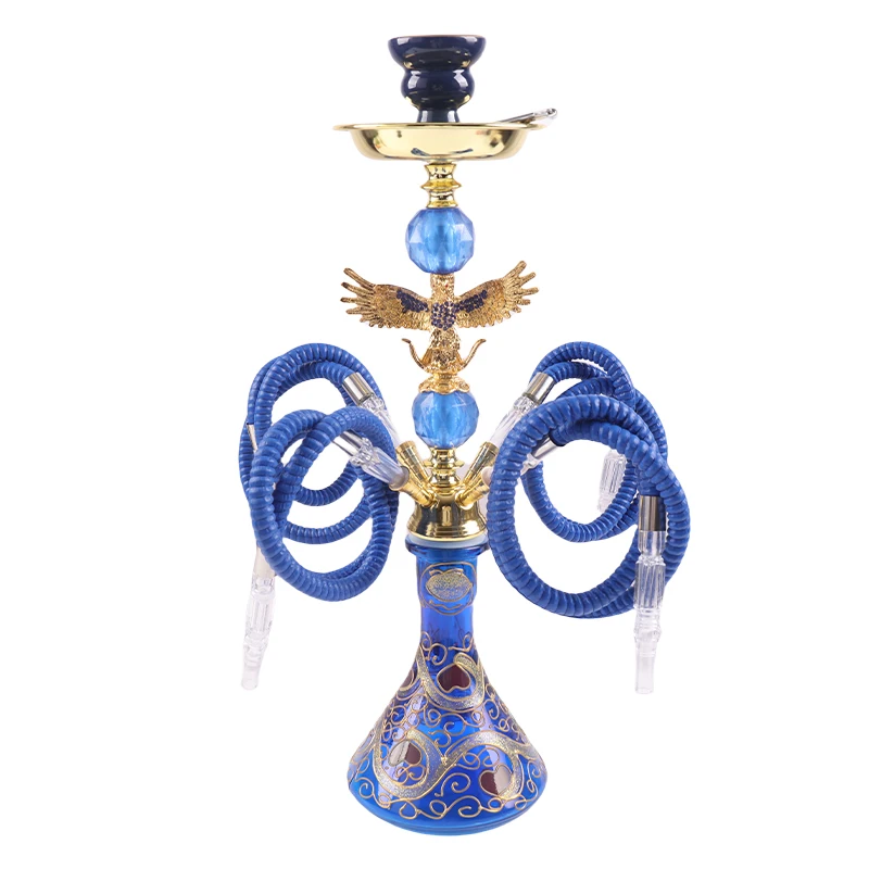 Double pipe Arabian Water Bottle Shisha Eagle Spread wings medium size four glass pipe Bar Hookah