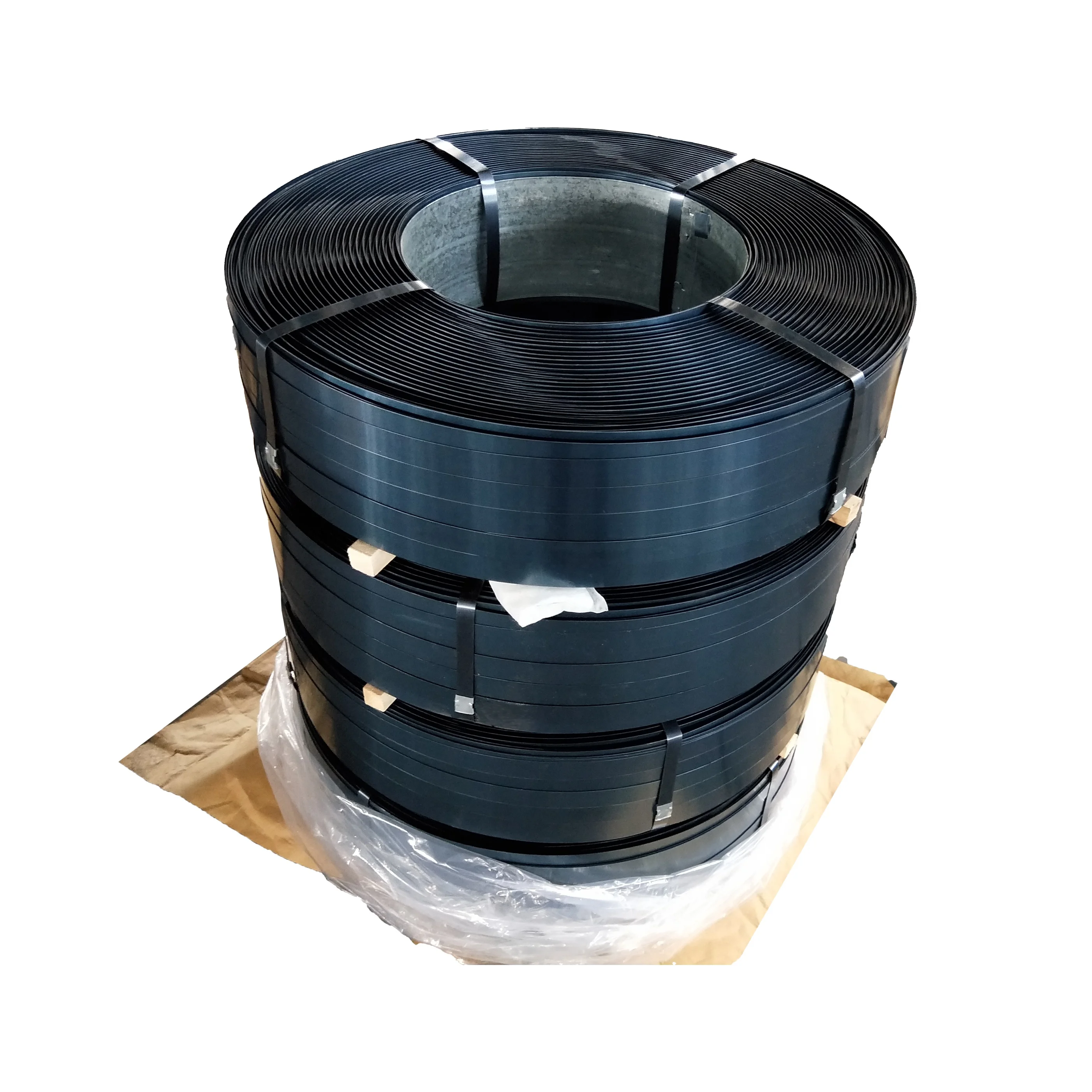 Black Painted waxed Steel Strapping Tape Belt For Packing Cotton steel strapping