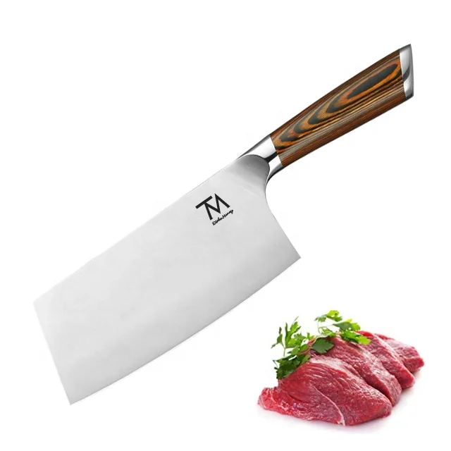 Оптовая продажа 7 дюймов Тесак из нержавеющей стали набор кухонных ножей пользовательские китайский нарезки мяса мясника Профессиональный тесак нож