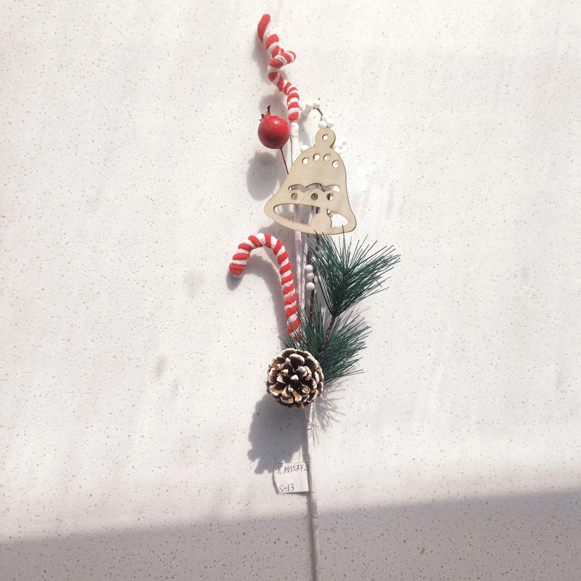 Navidad Christmas Decoration Suppliers Peppermint Swirl Picks Christmas Tree Decoration