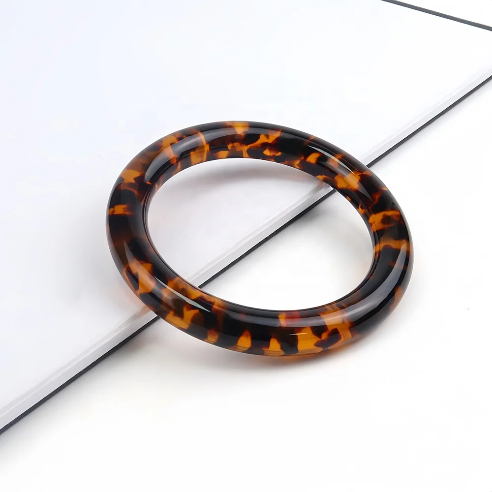 Hot-Selling Small Acetate round Bracelet with Floral Pattern Personalized Niche Fashion Jewelry for Women Gift Wedding Party