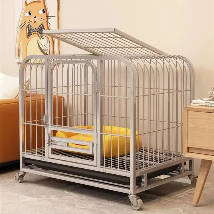 High Quality Several Size Heavy Duty Steel Material Two Doors, Includes Removable Sanitary Tray  iron fence dog cage