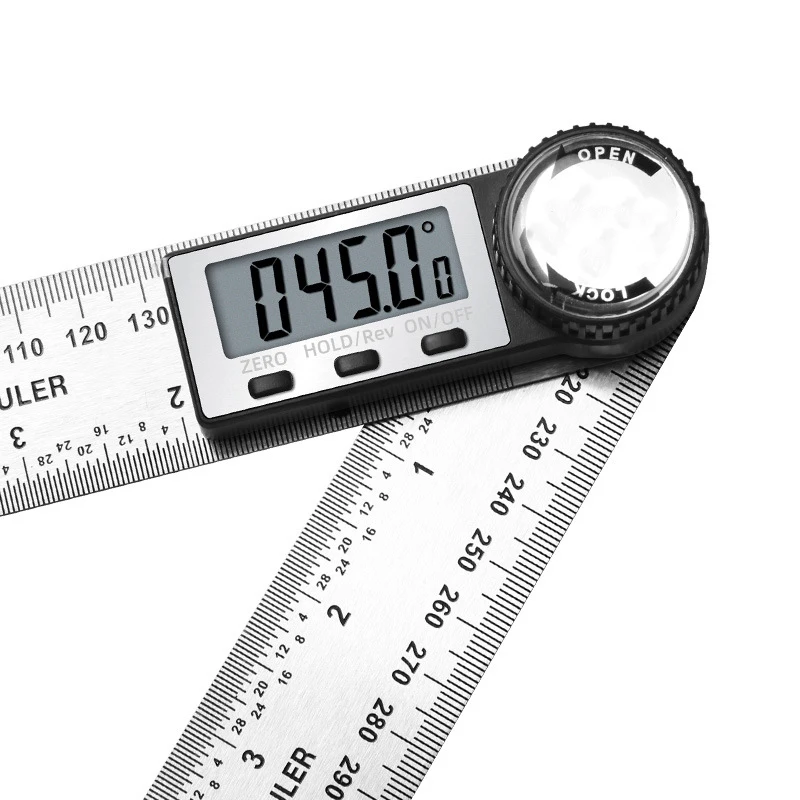 0-200/300/500mm Stainless Steel Multi Angle Measuring Tool Protractor Ruler Digital Angle Finder Ruler