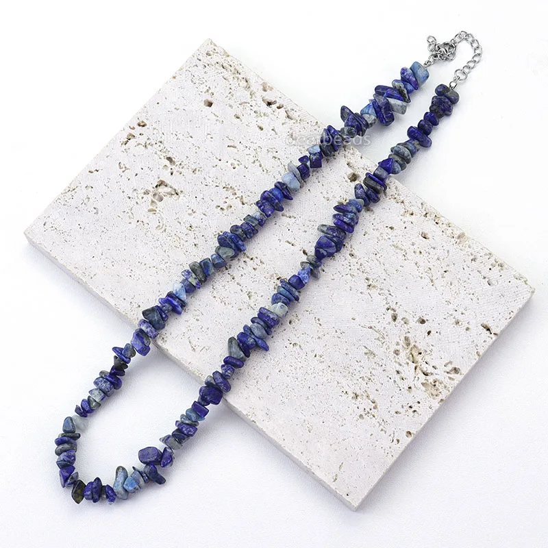 Wholesale Irregular Natural Chip Stone Necklace, Cheap Healing Gem Chips Beaded  For WomenJewelry Necklaces Making, 40 + 5CM
