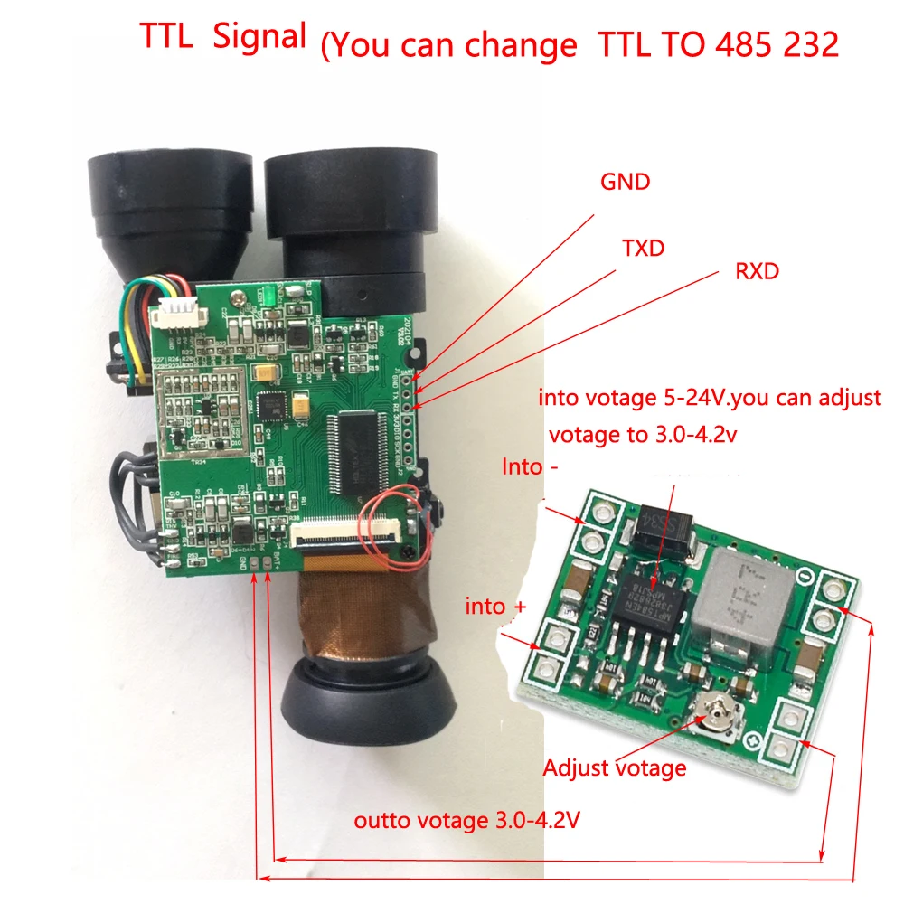1500M high speed  Rangefinder Laser Distance Meter Serial Module Distance AND Speed Measurement TTL singal