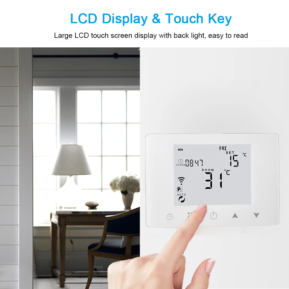 Wireless Smart Thermostat  WiFi App Enabled to Save Money and Improve Efficiency Compatible with  Google Home Amazon Alexa
