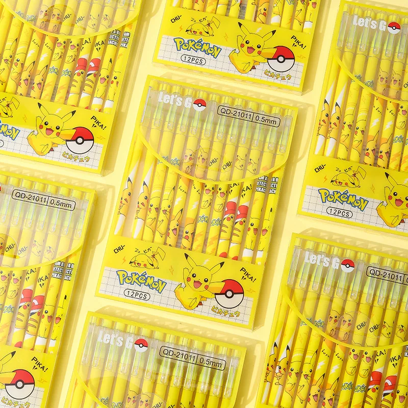 Wholesale Hot Sale Cute Creative Pikachu Style Neutral Straight Rod Stick Fancy Heat Ink Erasable Pen for Kids