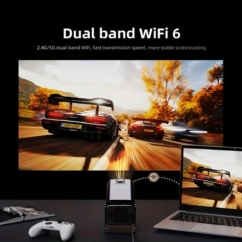 Portable Best hy320 Mini Full HD Video Home Smart hy320 Mini LCD Projector 720p Android 12 hy 320 Wifi6 BT5.0 Outdoor Gaming TV