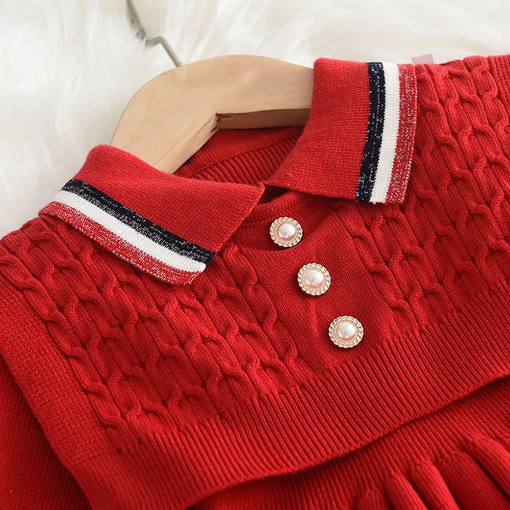 Hot Selling Winter Sweater Knit Cotton Cardigan Set Soft Girl Knitted Sweater Skirt Set Organic Baby Girls Clothing Set