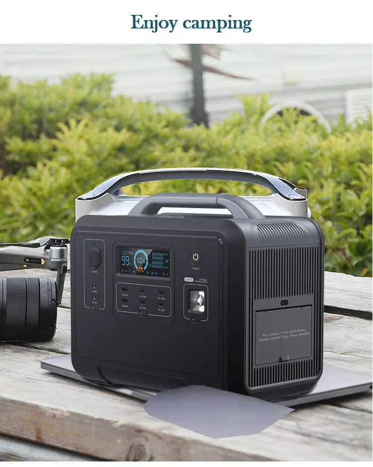 UPS 1200Wh Portable Power Bank AC DC 390000mAh USB Power Station for Travel Laptop Car Jump