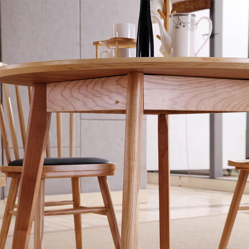 Wood Coffee Shop Furniture Table Tea Dining Table Small Apartment Round Wooden Simple Nordic Solid Home Furniture Modern