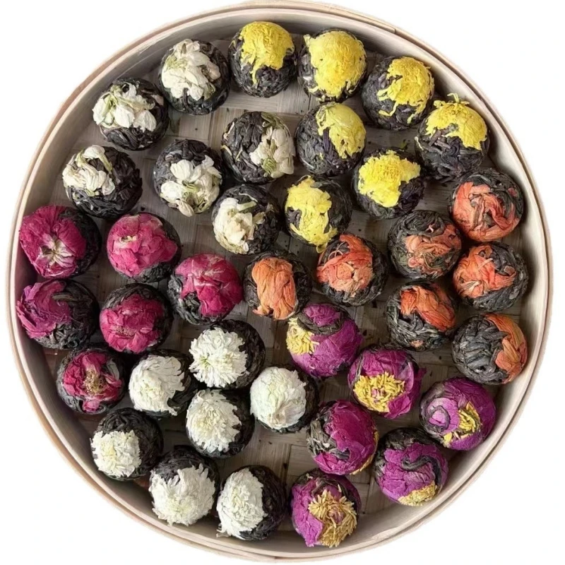 China Yunnan Pu-erh tea Slimming health tea chrysanthemum rose Lily Jasmine hand made mixed flavor blooming tea
