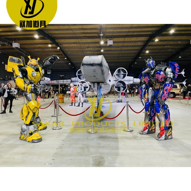 2.7m Bum blebe Adults Bumblebe Helmet LED Robot Costume Optimus Prime Bumblebe