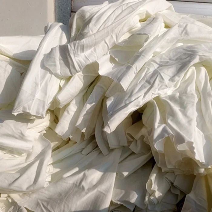 Fabric Cut Pieces White Cleaning Cloth Textile Waste Bales 100% Cotton Bed Sheet Rags