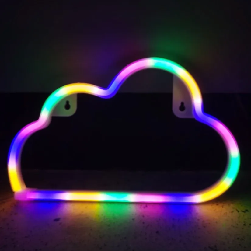 Индивидуальный синее облако и теплый белый свет вывеска неоновые огни USB батарея светодиодные декоративные ночники для спальни детские подарки