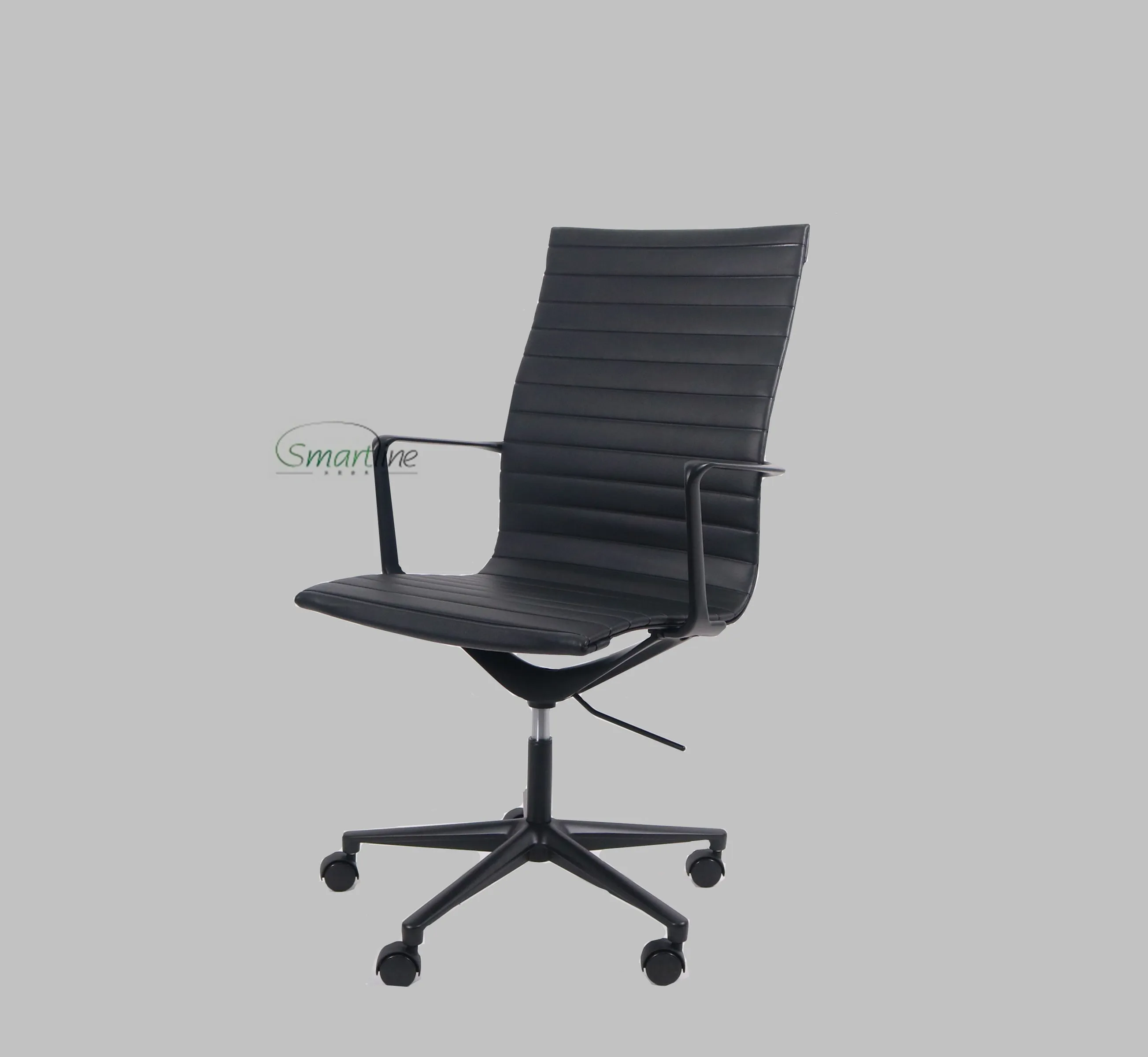 New design Black matted Ribbed  office chair top grain Italian leather executive chair