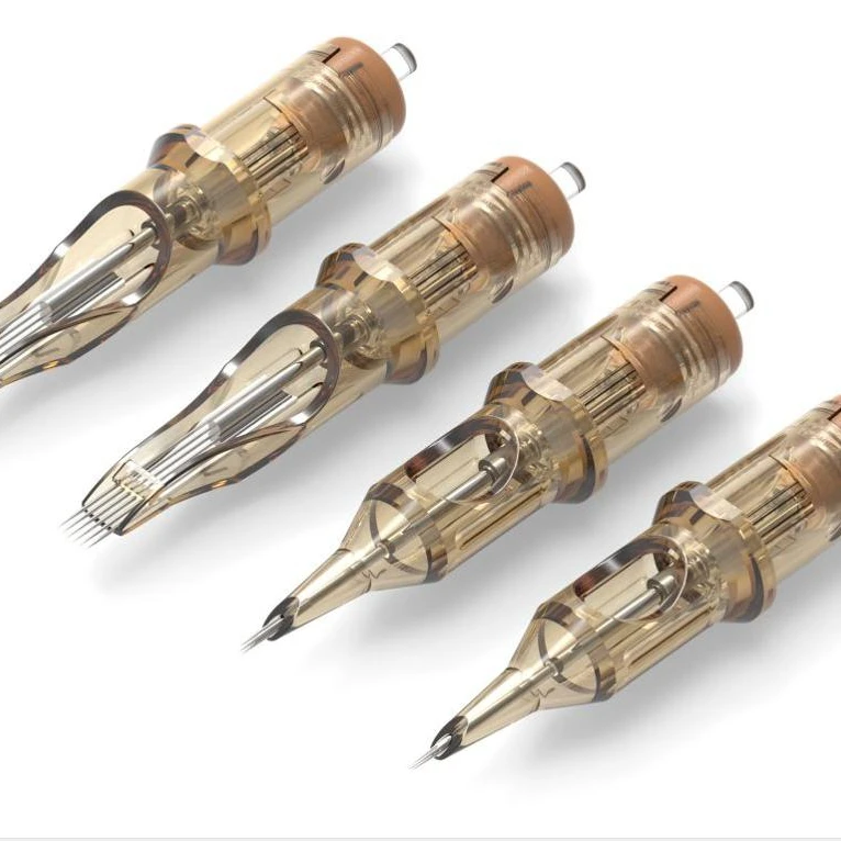 2021 hot sale newest Brown needle cartridges tattoo pen cartridge wholesale PMU machines needle cartridges