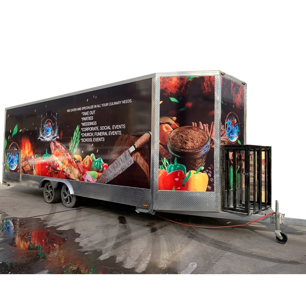 12ft commercial food van concession street mobile food truck cart fast food trailer for sale usa europe Australia