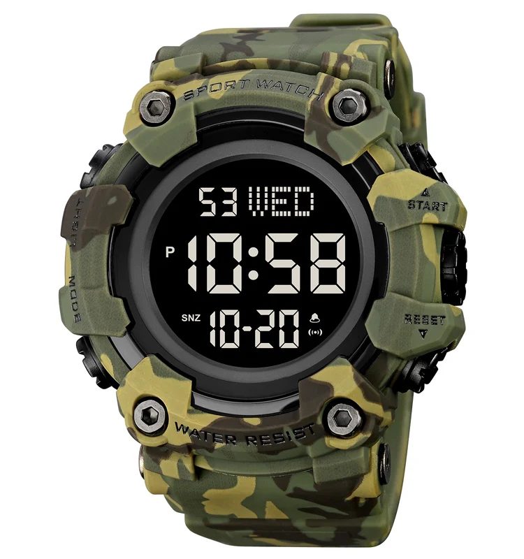 SKMEI 1968 Fashion Reloj Cool Sport Teenager Waterproof Camo Color Digital Display Watch for Man
