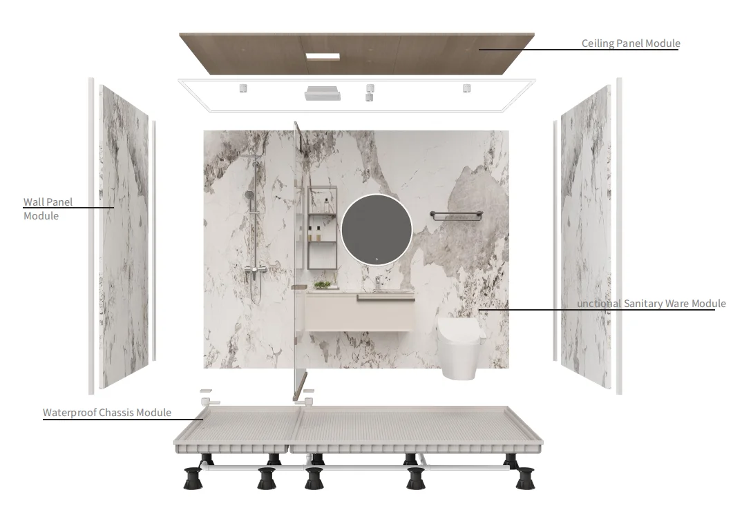 Outdoor prefab bathroom kitchen prefab bathroom shower cabin