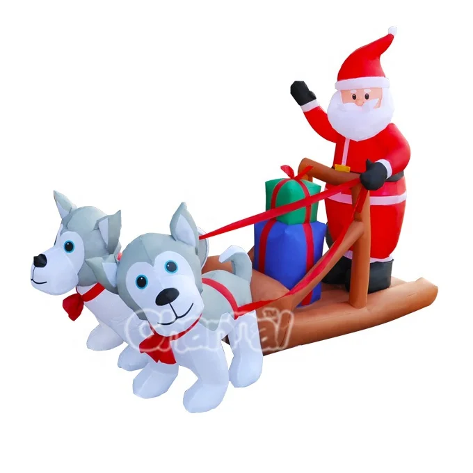 8 футов Рождественский Санта-Клаус на санях надувные праздничные декоративные садовые светильники праздничный надувной