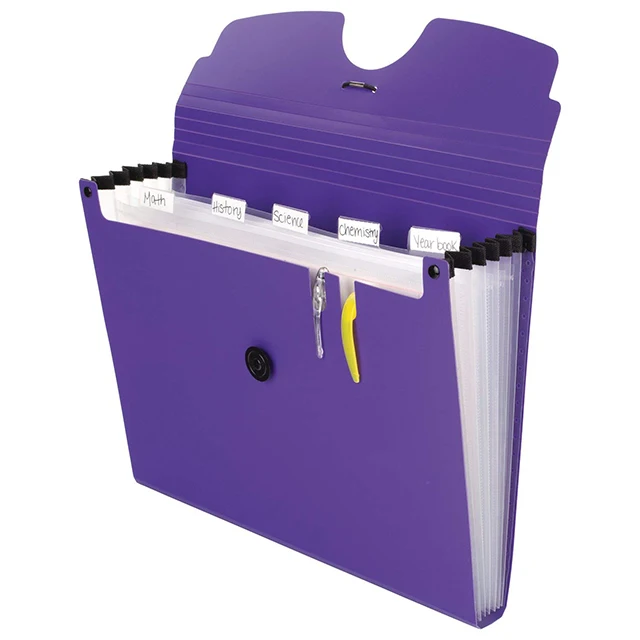 Office Supplier A4 Expanding Folder Hardcover PP Portfolio 6 Pockets Document File Folder
