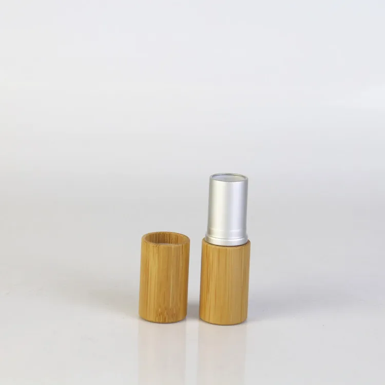 Eco Friendly Lipstick Container Cosmetic Packaging 3g 4g 5g Round Empty Natural Bamboo Lip Gloss Lip Balm Tube