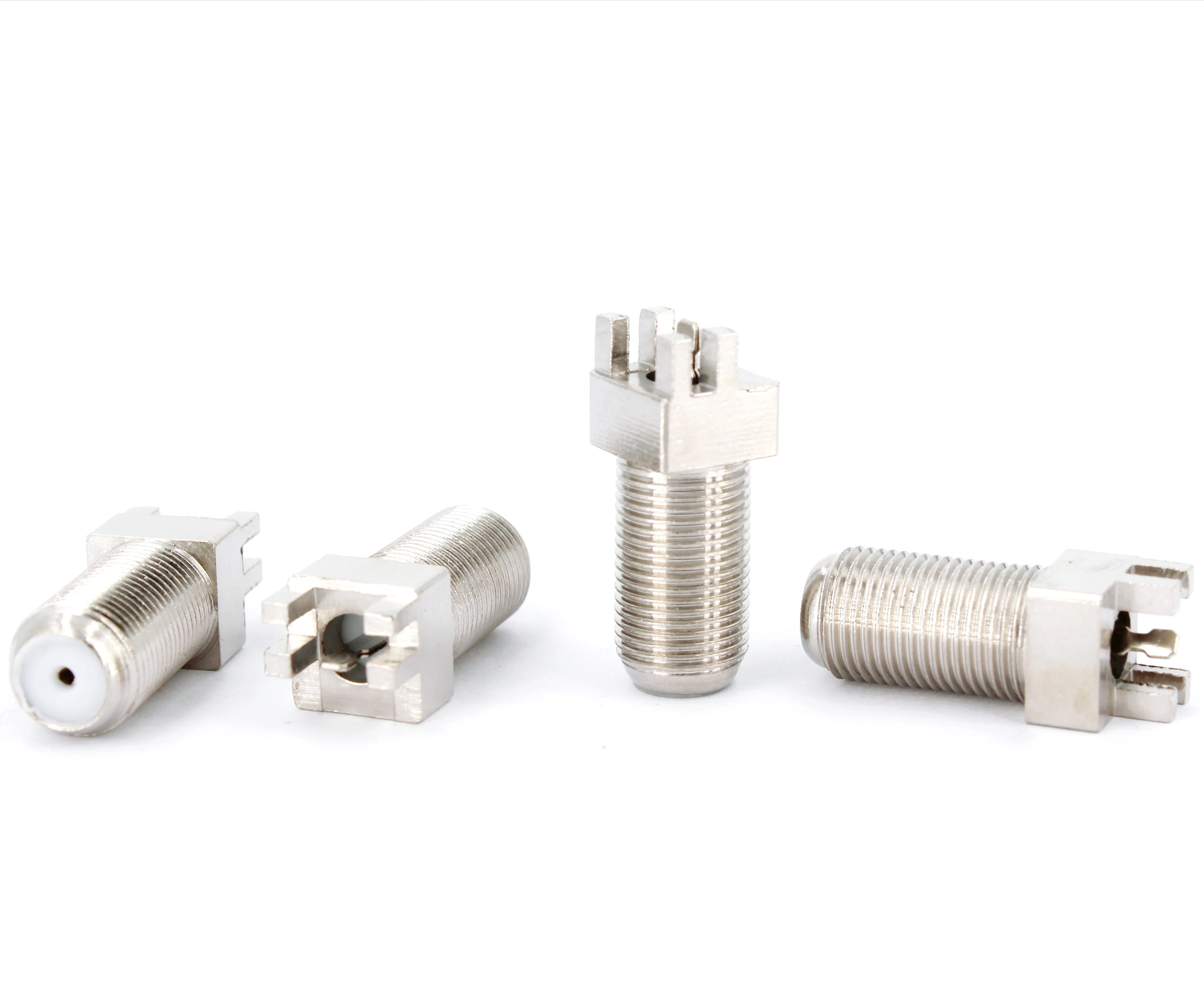 RF connector & adapters F waterproof cable connector PCB board seat 4 legs RG6