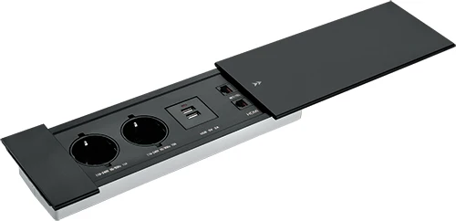 European kitchen furniture USB smart sliding cover tabletop power socket