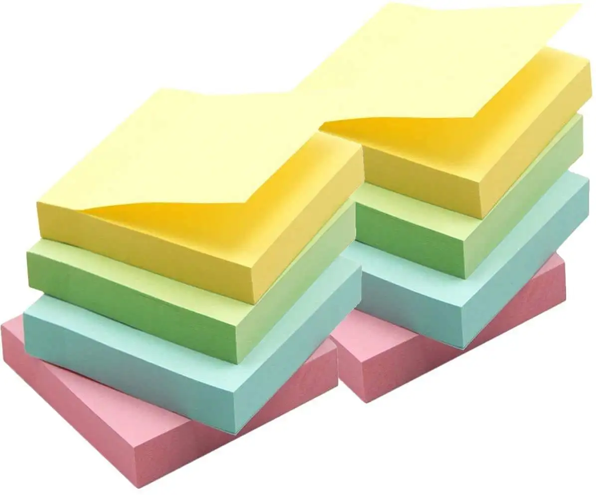 Оптовая продажа накладные 100 Листы на заказ 76x76 мм цветные Стикеры для офисной школы заметки