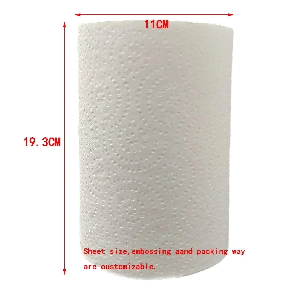 Extra Absorbent Disposable Kitchen Paper Towel Roll Cleaning Embossed Paper Towels Roll kitchen paper towel individually