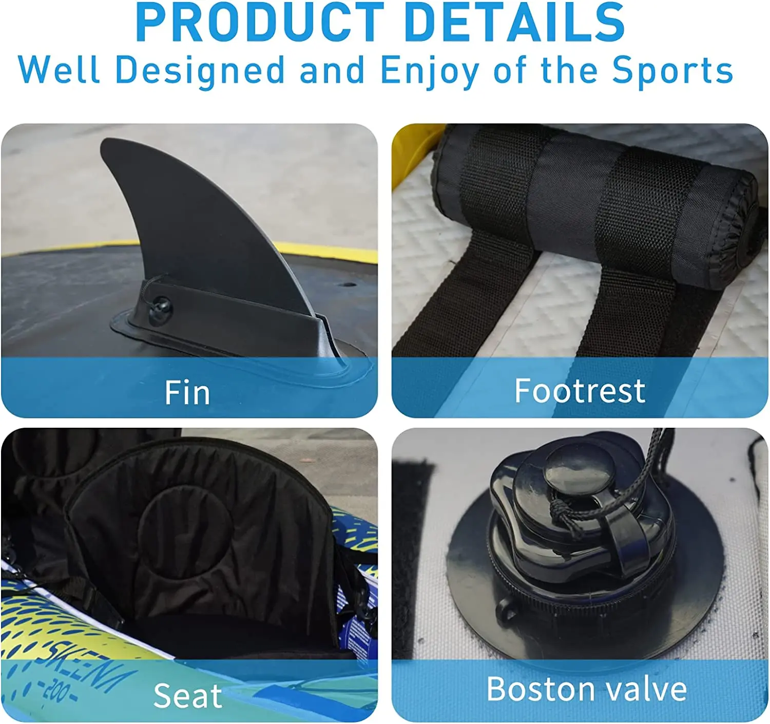 New Arrival Inflatable Kayak Drop Stitch Canoe Boat Sit On Top Portable Foldable Kayak Hl-K2 For Fishing Recreational Kayak