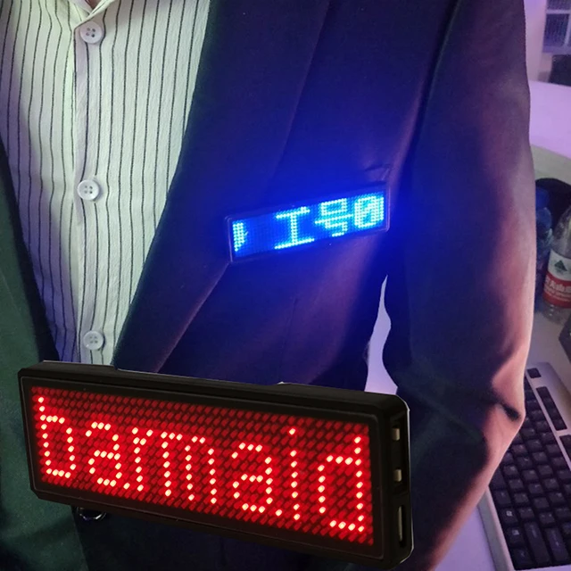 Программируемый светодиодный прокрутка бейдж с именем на заказ led Именные Бирки дисплей мини светодиодные (LED) Личные