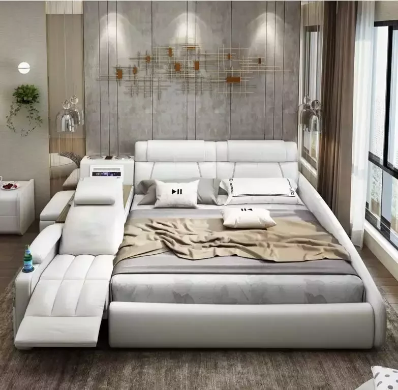 Smart bed frame king size furniture bedroom luxury multifunctional with projector american chinese korea electric massage bed