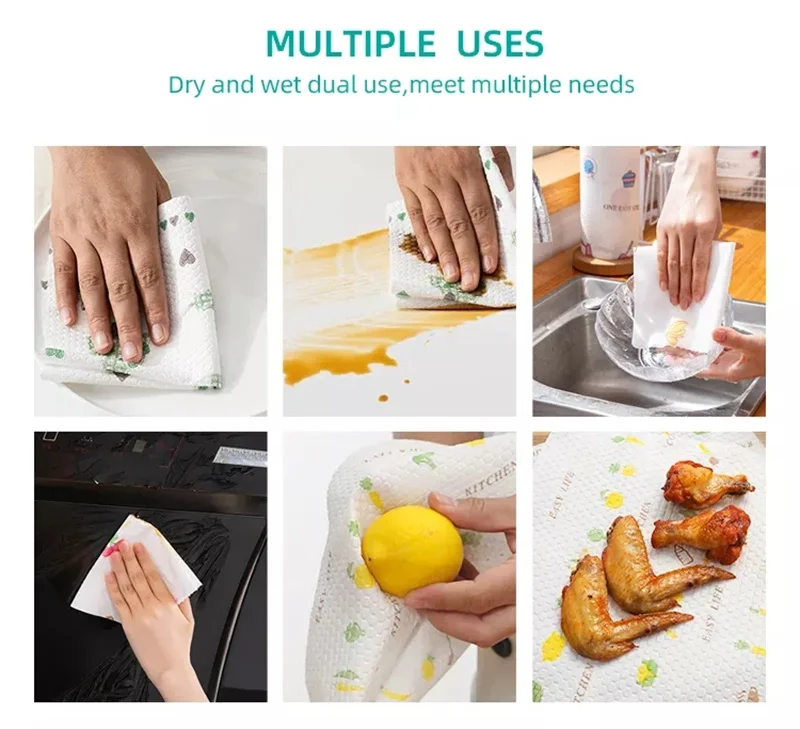 Multiple Kitchen Wipe Spunlace Nonwoven Disposable Wipes Kitchen All Purpose Heavy Duty Cloth Wipes