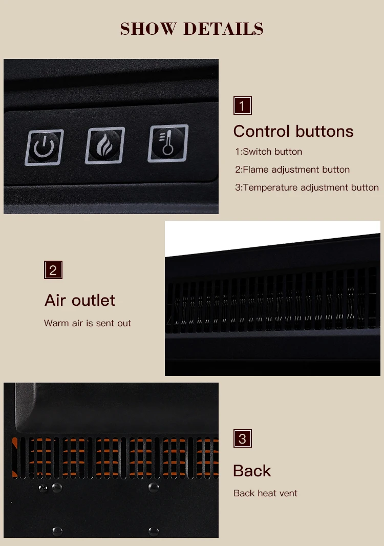 Indoor electric fireplace with mantel electric fireplace TV stand