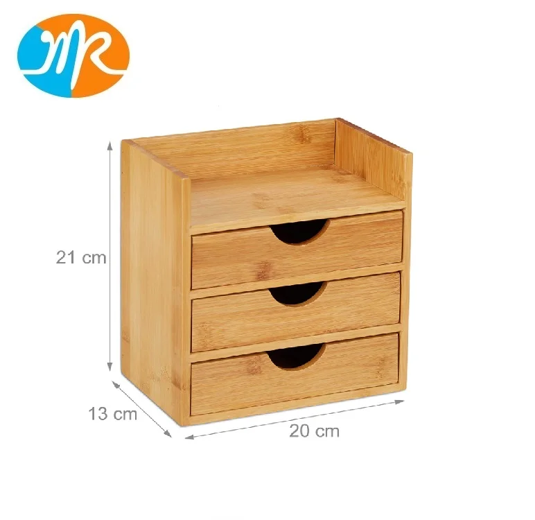 Office Storage Unit Pen Holder Bamboo Desktop cosmetic Organizer