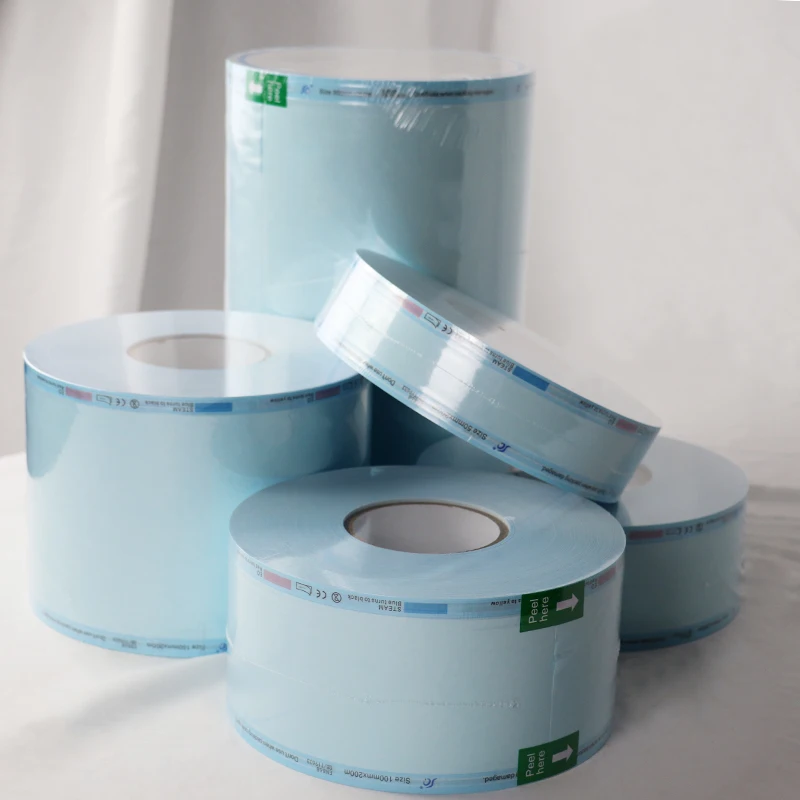 EO/Steam autoclave sterilizing pouch roll dental flat pouch bags Medical disposable packaging sterilized pouch rolls