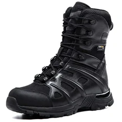 Men Leather Waterproof Tactical Boots Breathable Nylon Outdoor Sport Desert Climbing High Quality Trekking Hiking Combat boots