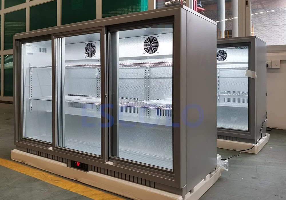 3 Door Back Bar Cooler Commerical Stainless Steel Undercounter Chiller Refrigerator