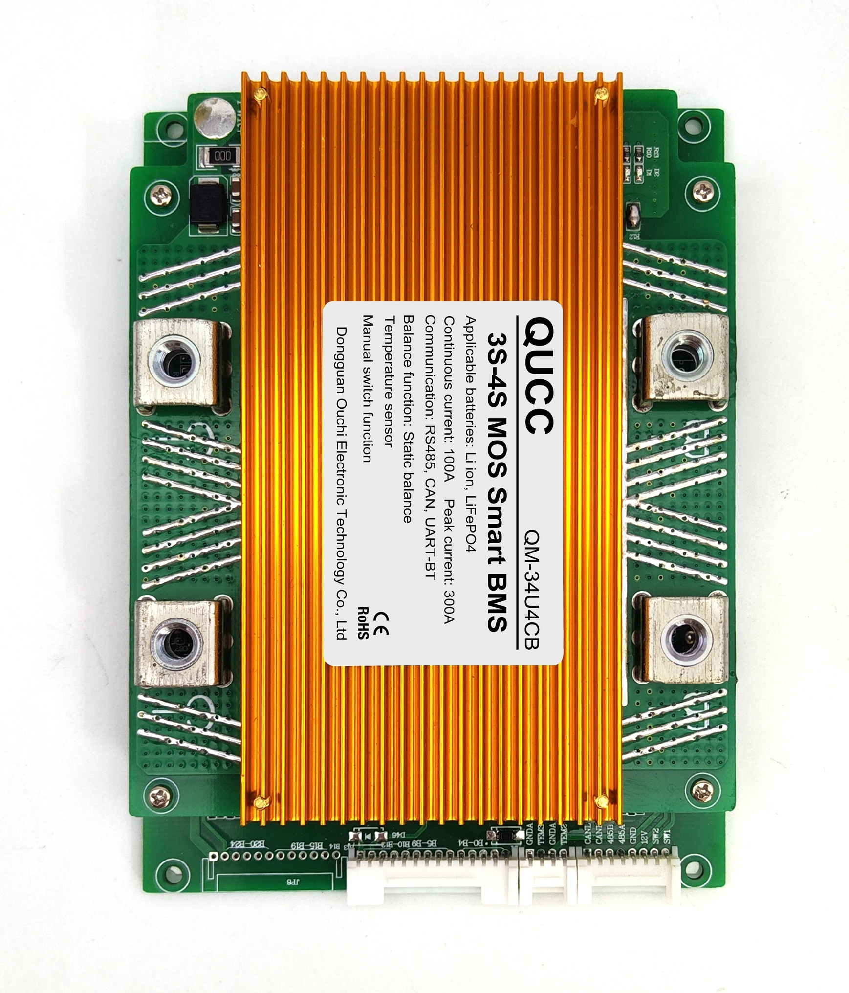 Qucc Смарт BMS 3S ~ 4S cell series 100A литий ионный Lifepo4 Смарт BMS 24V 48V 60V литиевая батарея сбалансированный