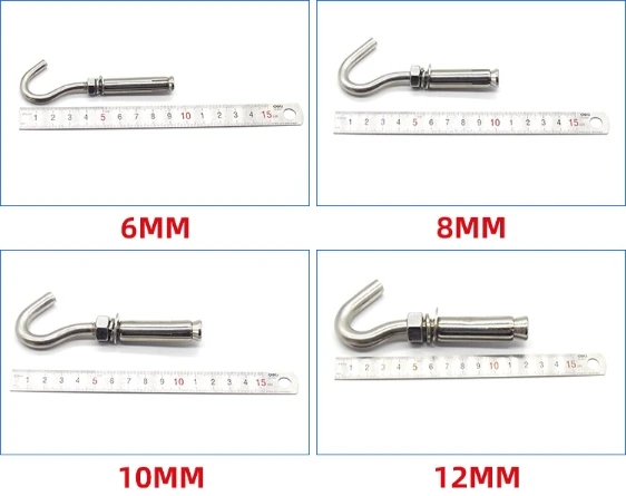 Wholesale Carbon Steel 304 Stainless Steel Hook Expansion Anchor M6 m8 m10m12 Hook Bolts for factory
