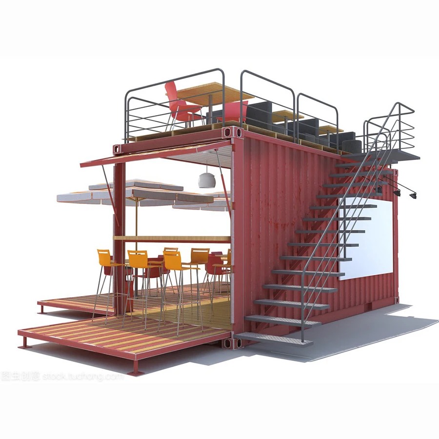 Prefab house modular luxury  shopping mall container restaurant shipping container bakery shop coffee shop