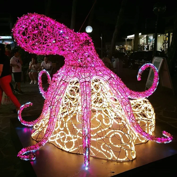 Customized 3D Dolphin Motif Light Marine Theme Decorative Lighting Figure for Amusement Park Zoo Mall