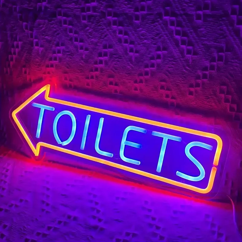Manufacturer NO MOQ Fast delivery Custom LED Neon Light Toilets Arrow Neon Sign Dropshipping Neon Sign for Party Home Decor
