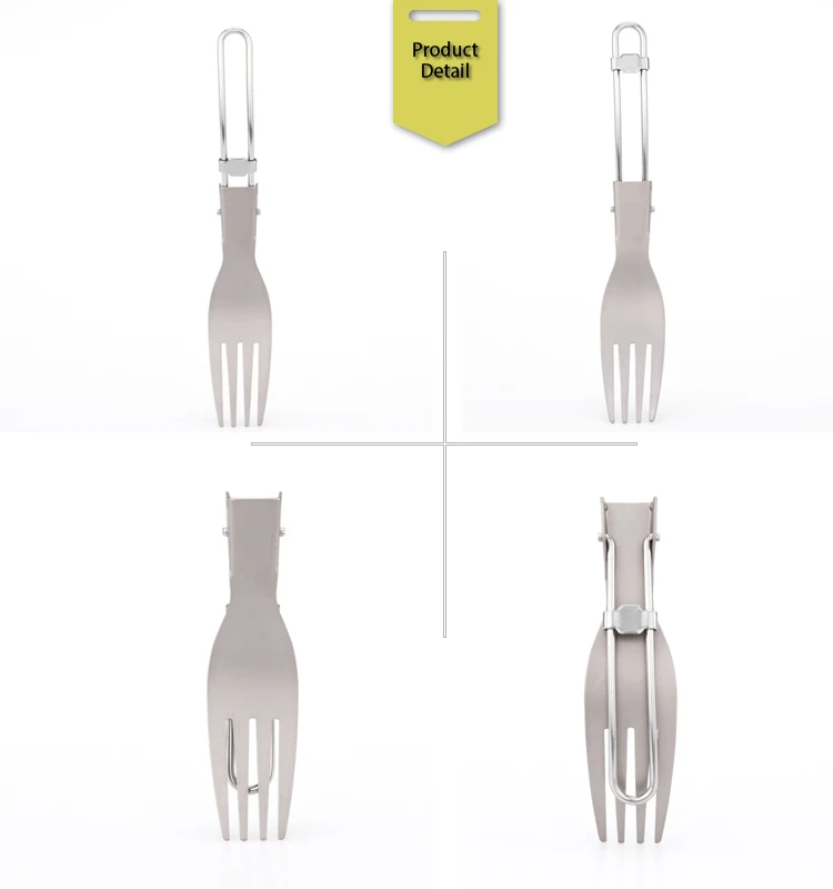 Wholesale Multi-Functional Light Weight Titanium Fork  Portable Outdoor Camping Folding Fork