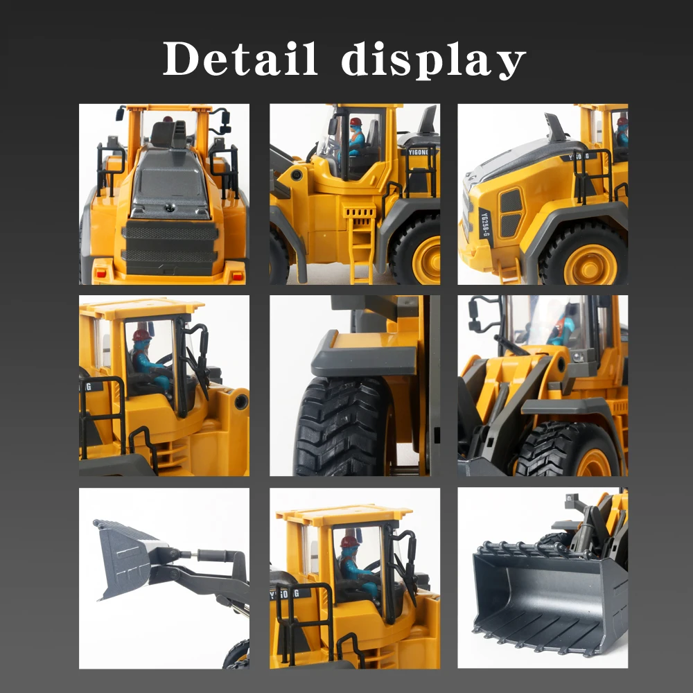 RC Construction Truck Toy RC Excavator Bulldozer Remote Control Toy Engineering Vehicle Metal New Style 1:20 2.4 Ghz 9CH Charger
