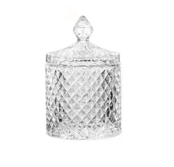New products popular glass candy jar set cystal