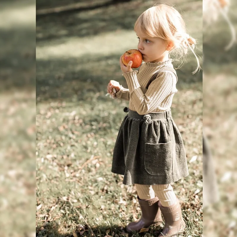 Kids Girl Soft Organic Cotton Bottoming Kids Design Baby Ribbed  Sleeping Pajamas Baby Clothes Suit